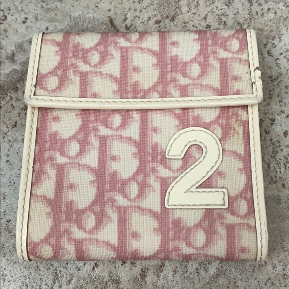 Vintage Dior Pink Trotter Trifold Wallet